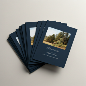 Premium memorial cards from the approved Stitch design